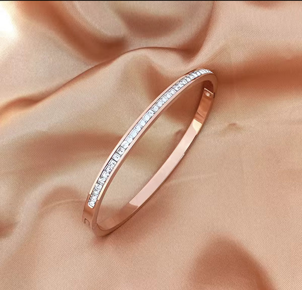 Gold Pave Crystal Bangle