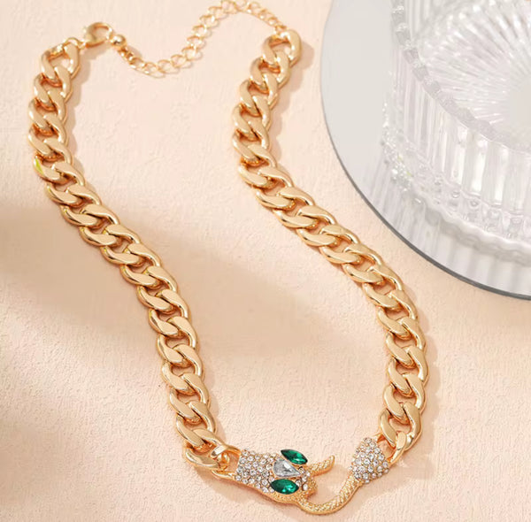 Pave Crystal Snake Head Accent