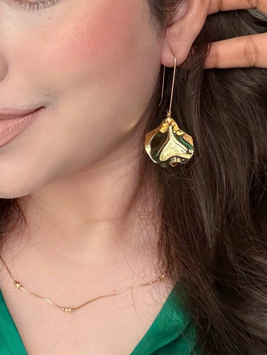 Sculptural Petal Drop Earrings