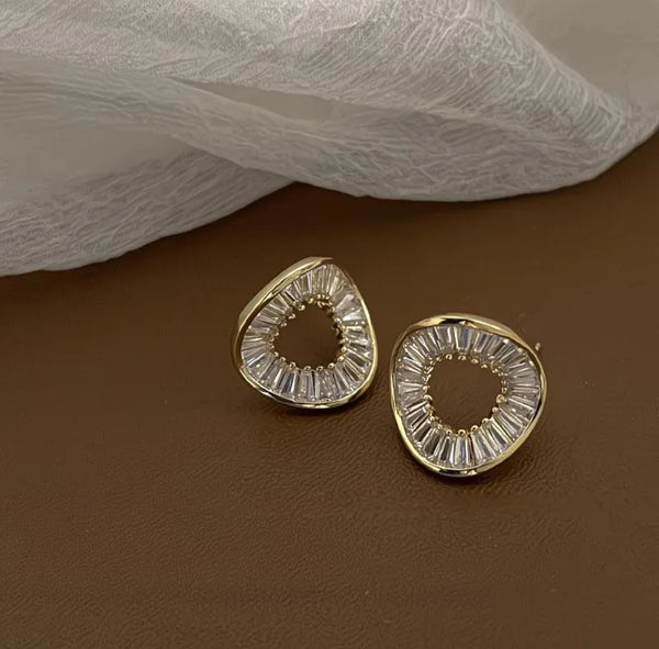 Luminous Radiance Geometric Stud Earrings